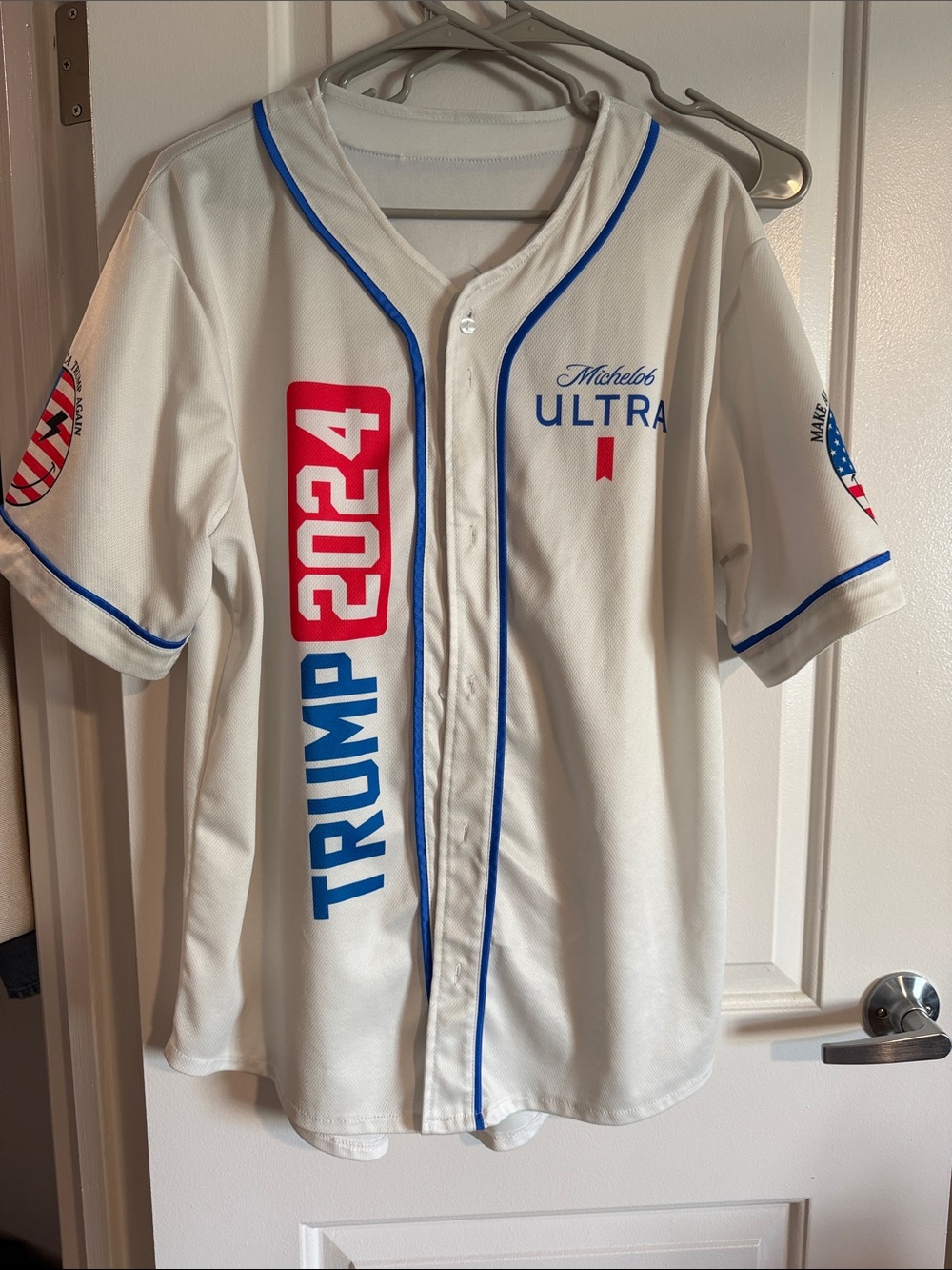 White, Blue & Red Trump Jersey -